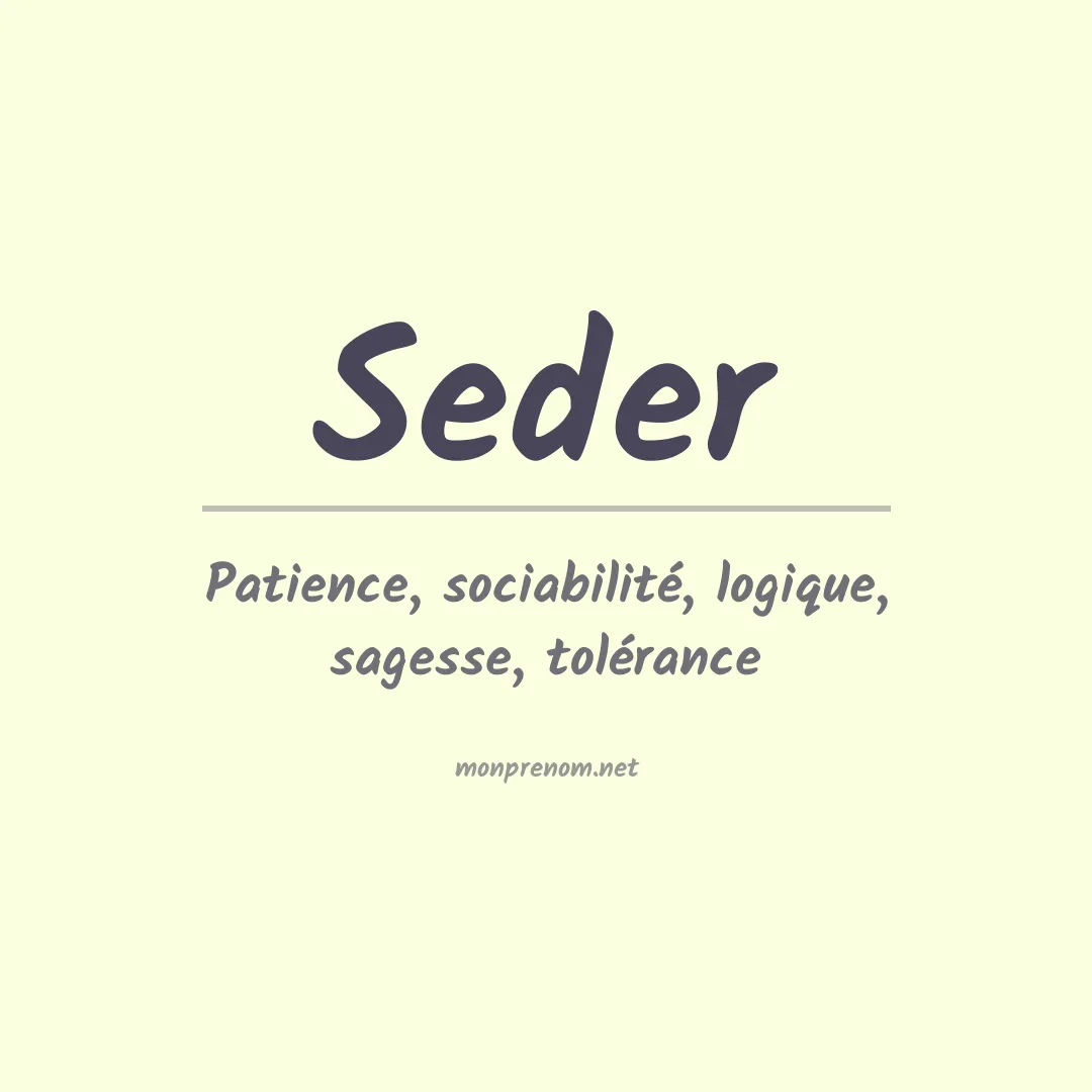 Signification du prénom Seder