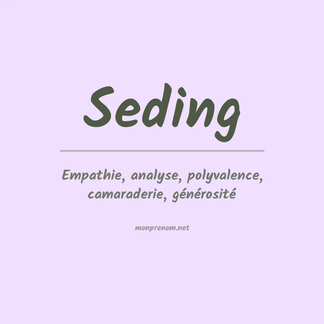 Signification du prénom Seding