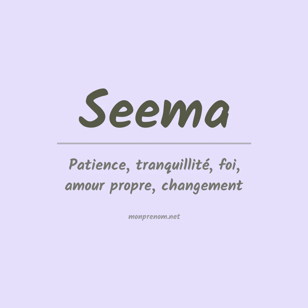 Signification du prénom Seema