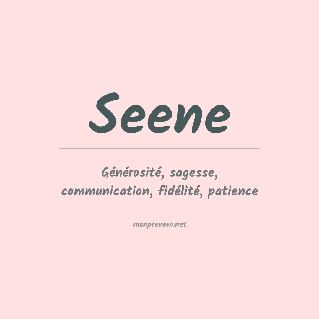 Signification du prénom Seene