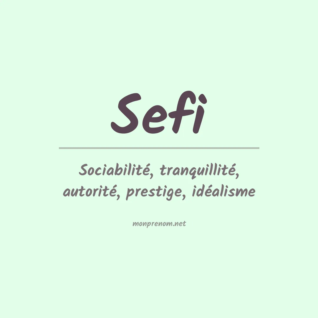 Signification du prénom Sefi