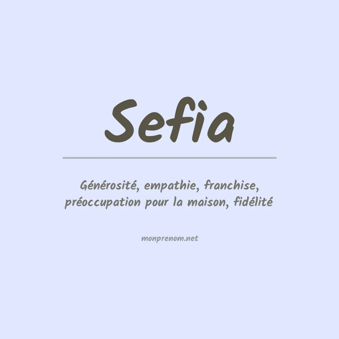 Prénom Sefia