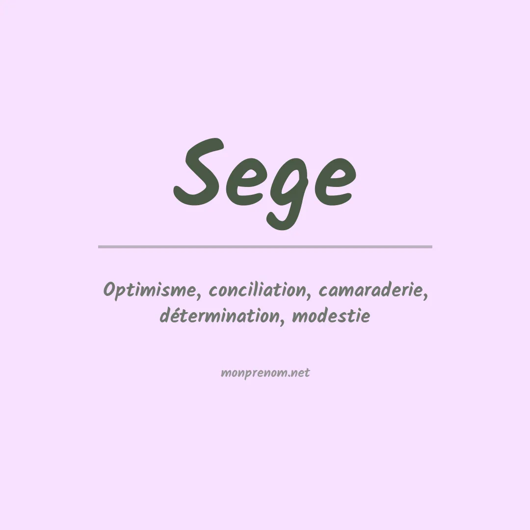 Signification du prénom Sege
