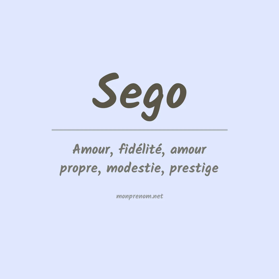 Prénom Sego