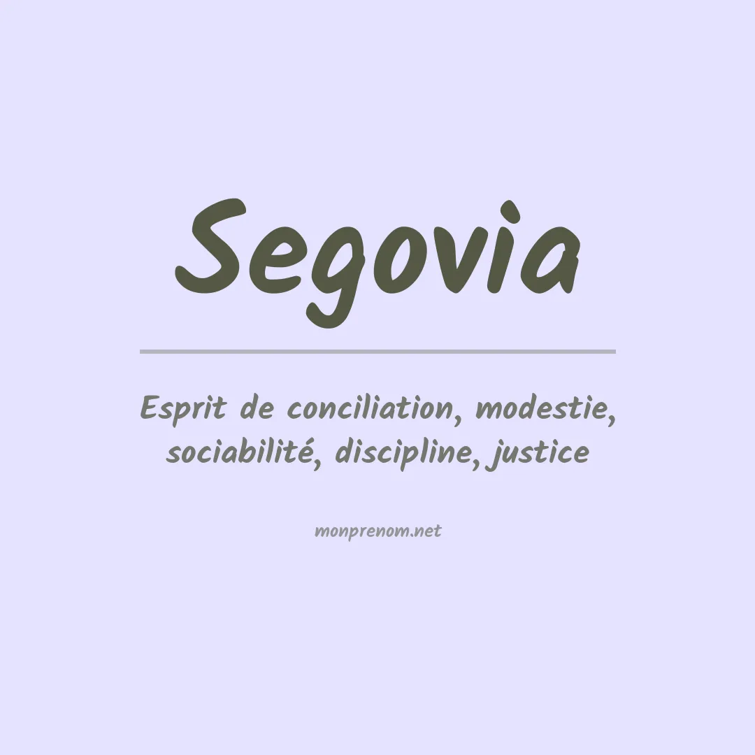 Signification du prénom Segovia
