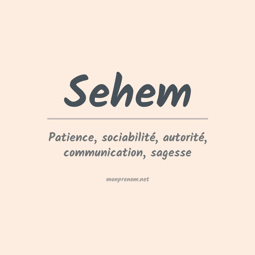 Signification du prénom Sehem