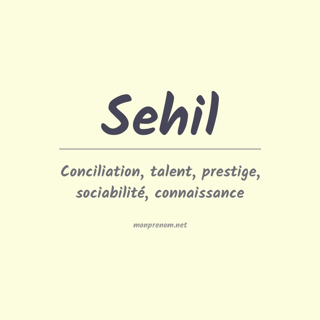 Prénom Sehil