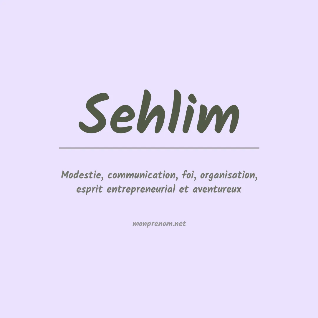 Prénom Sehlim