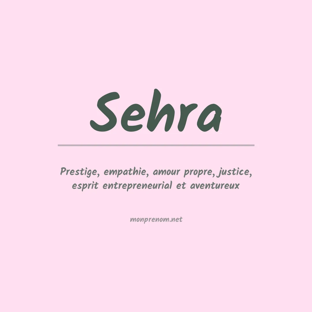 Prénom Sehra