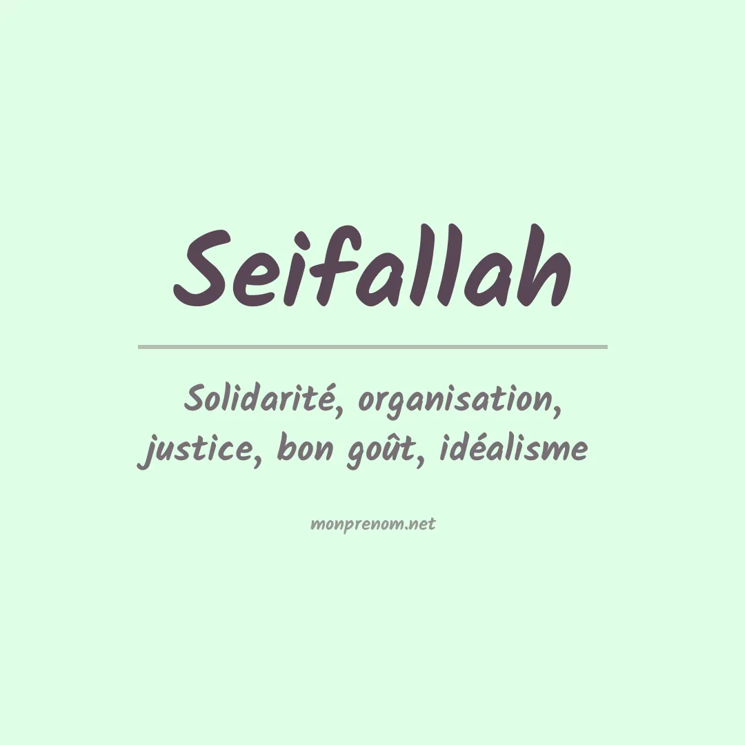 Signification du prénom Seifallah