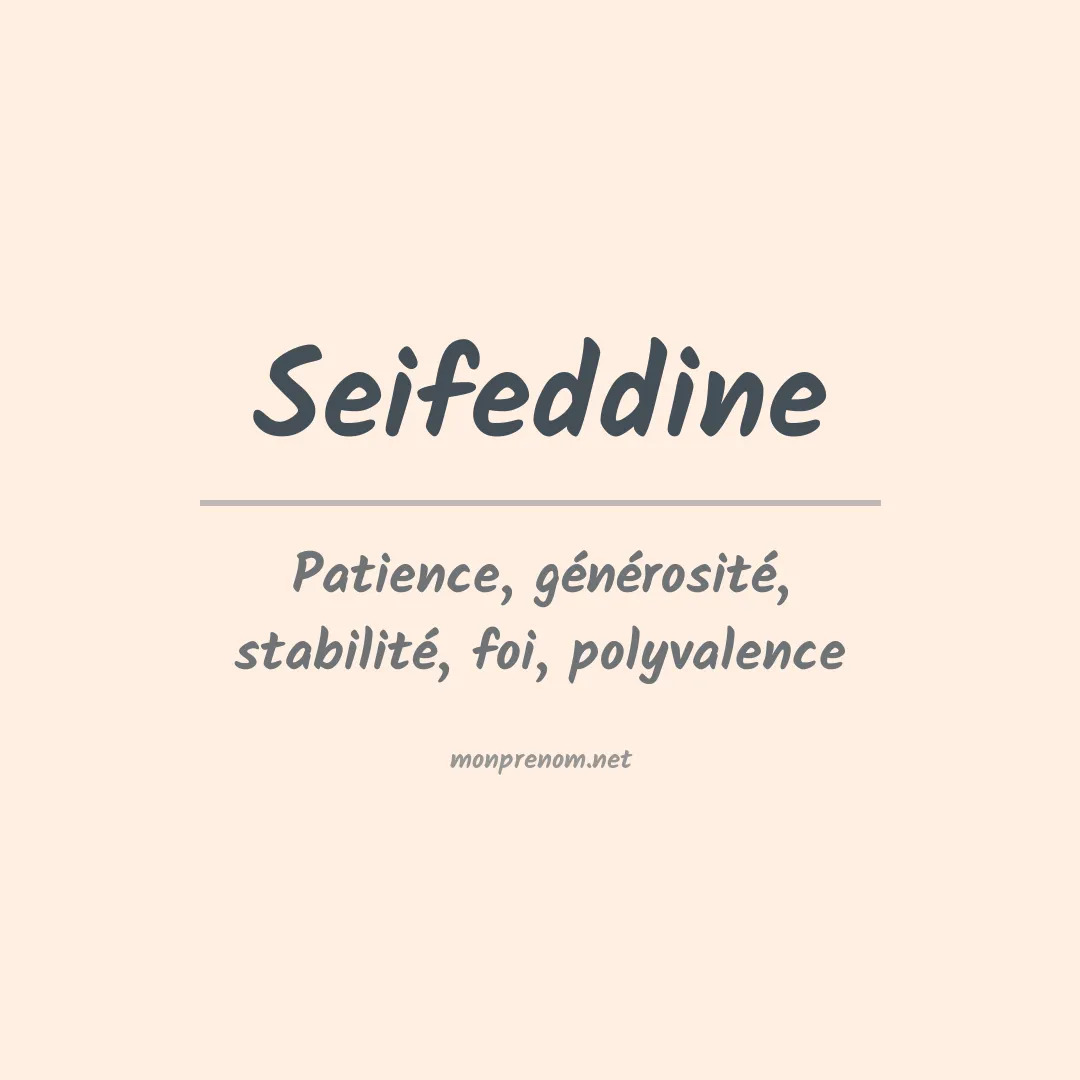Signification du prénom Seifeddine