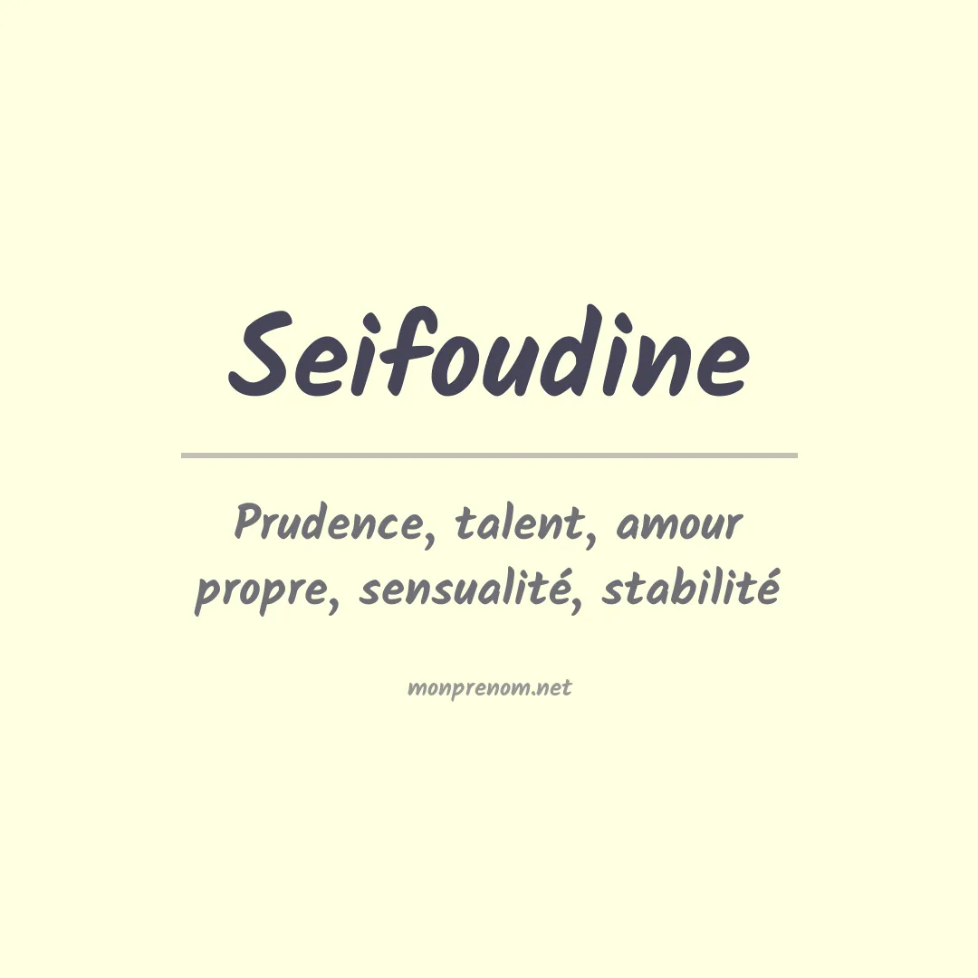 Signification du prénom Seifoudine