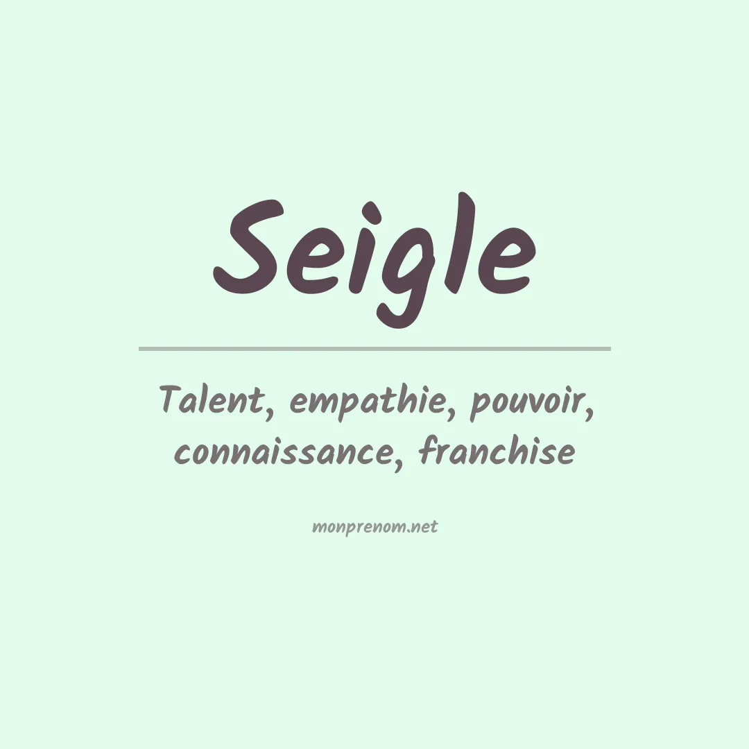 Signification du prénom Seigle