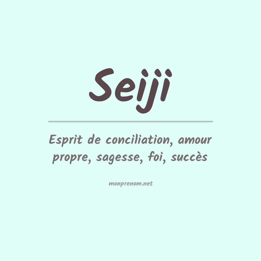 Signification du prénom Seiji