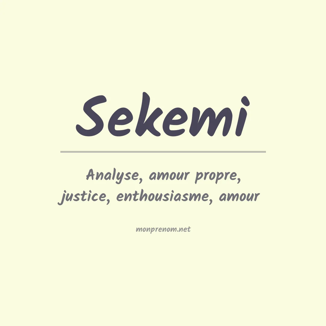 Prénom Sekemi