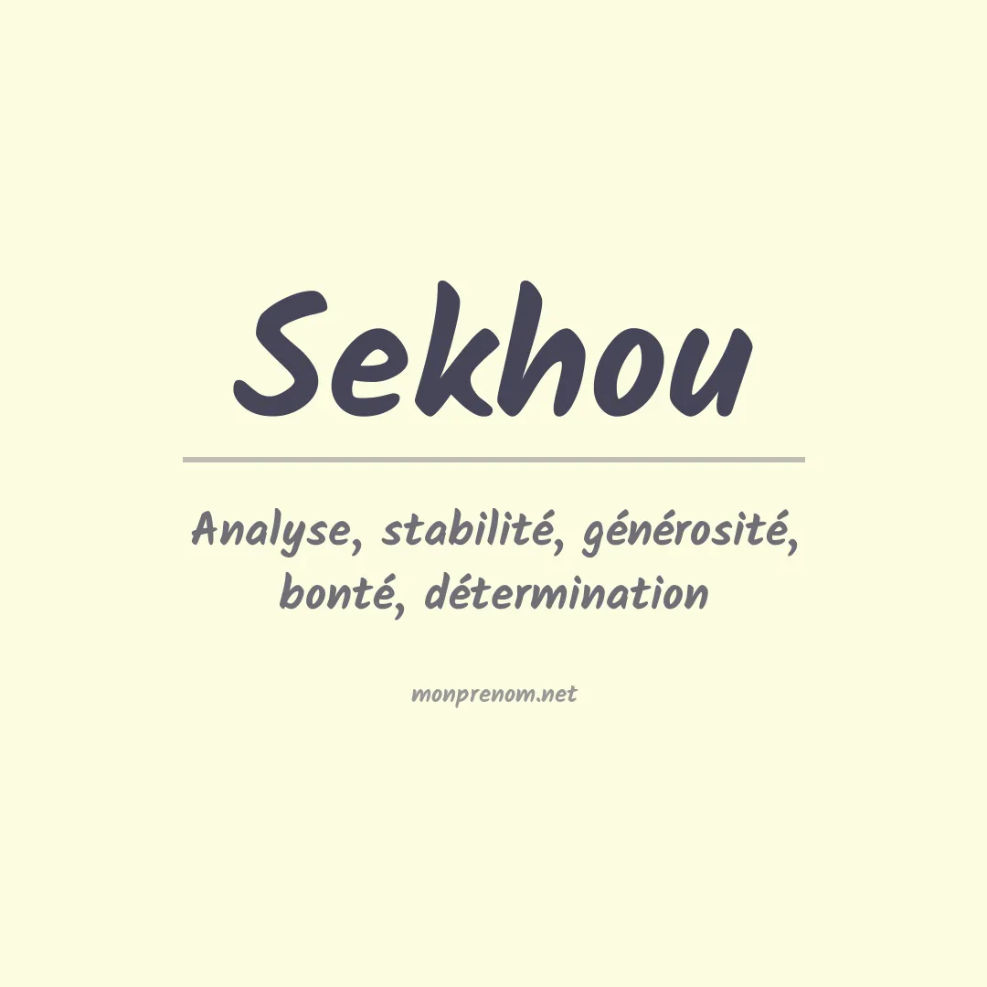 Prénom Sekhou