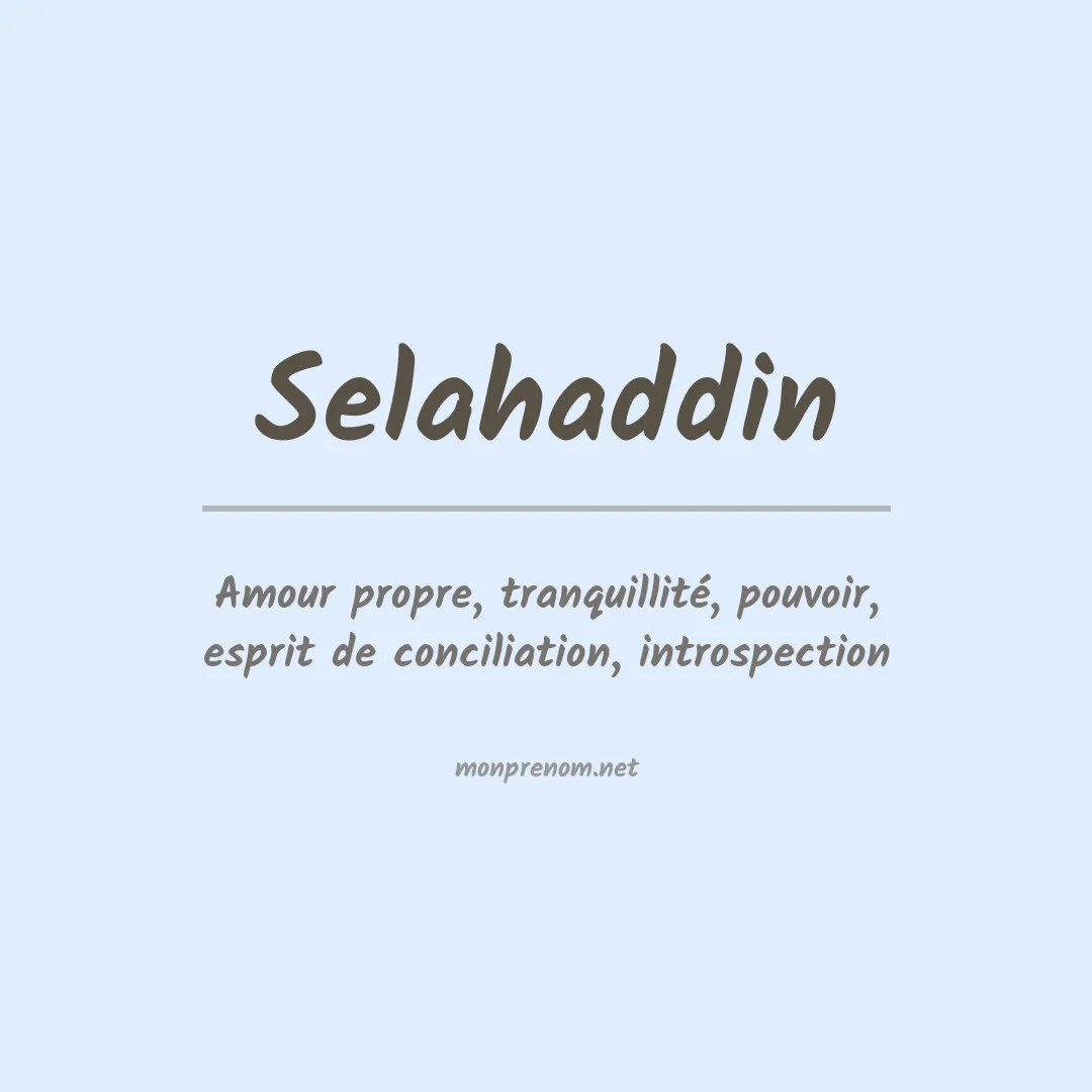 Signification du prénom Selahaddin