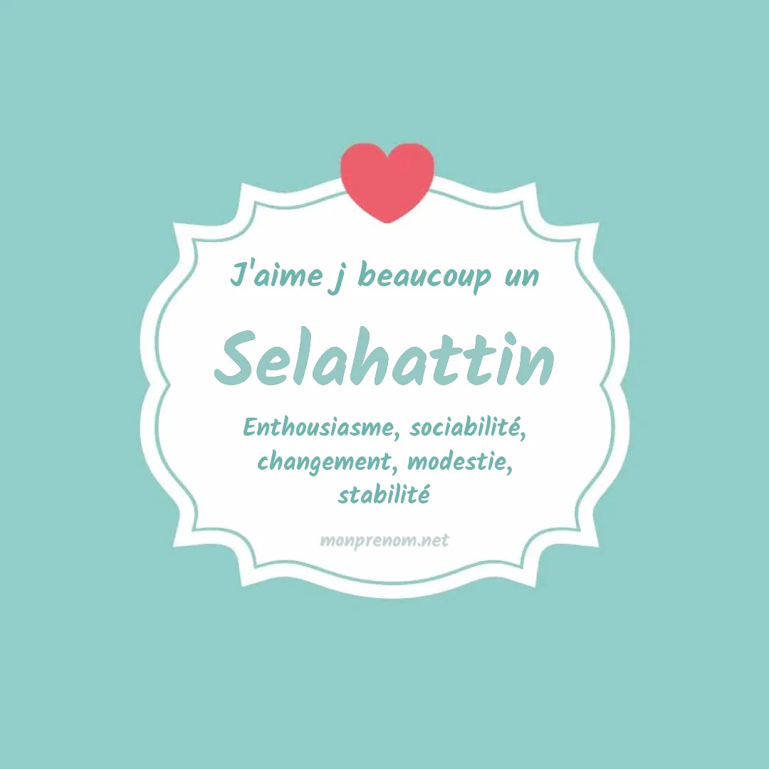 J'aime beaucoup Selahattin