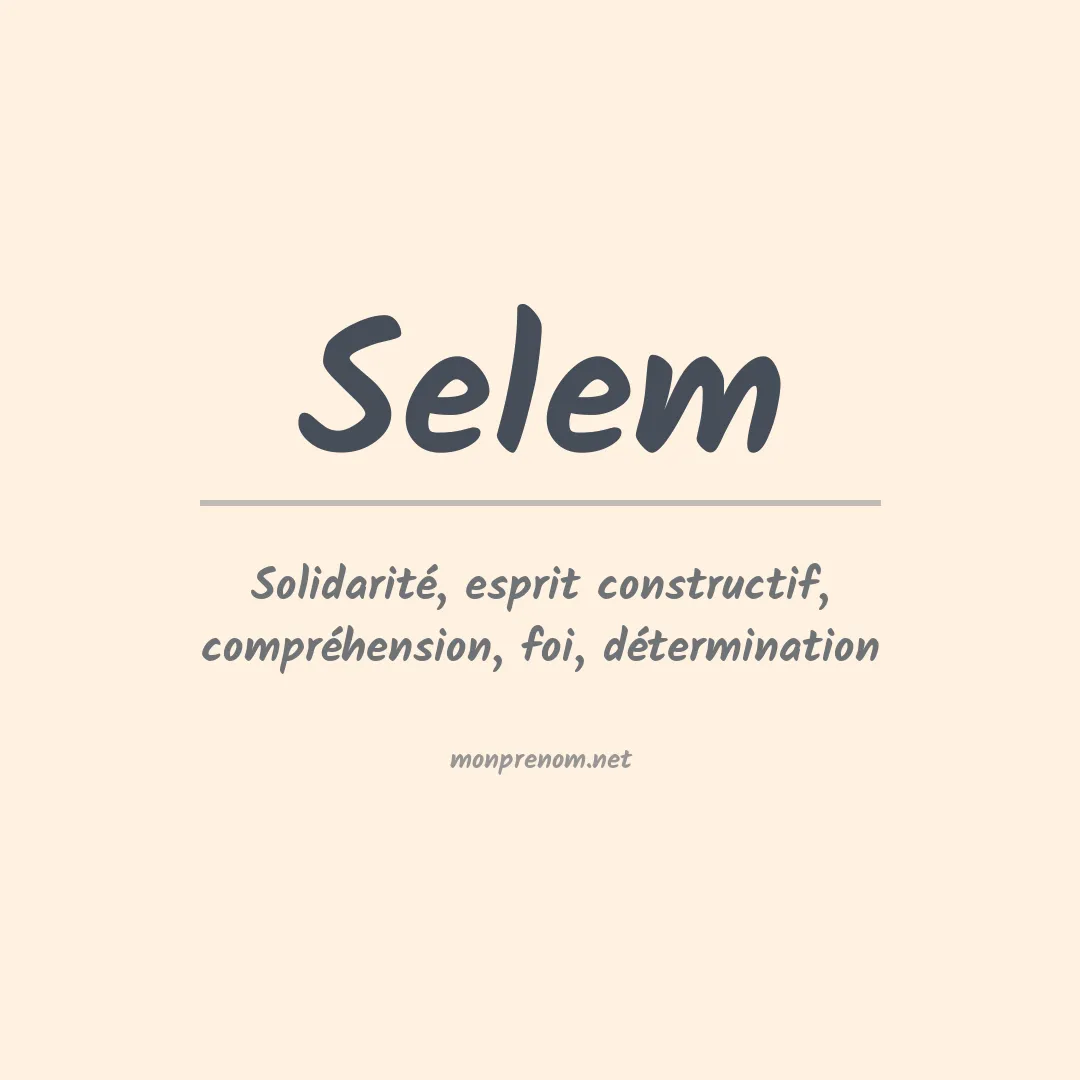 Prénom Selem