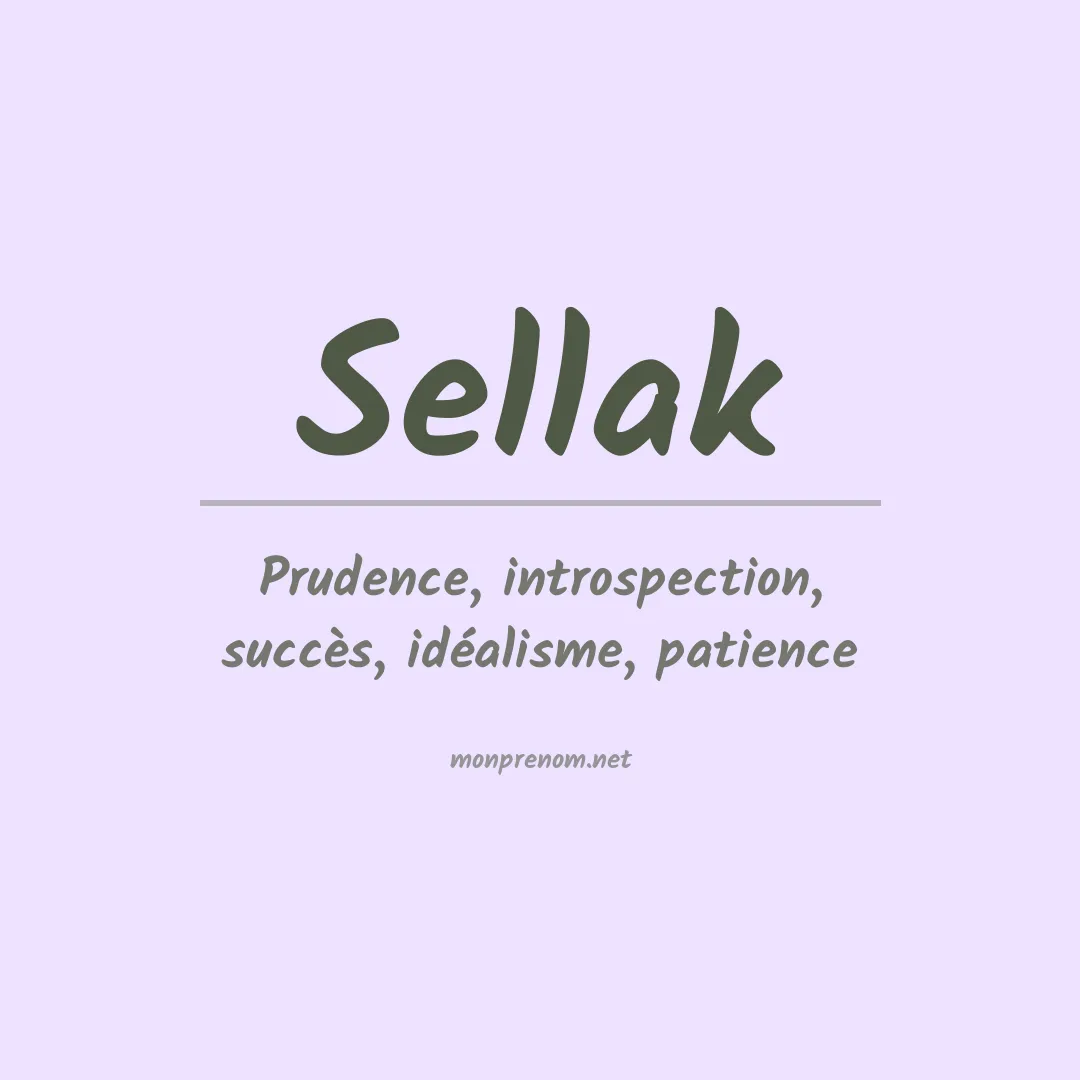 Signification du prénom Sellak