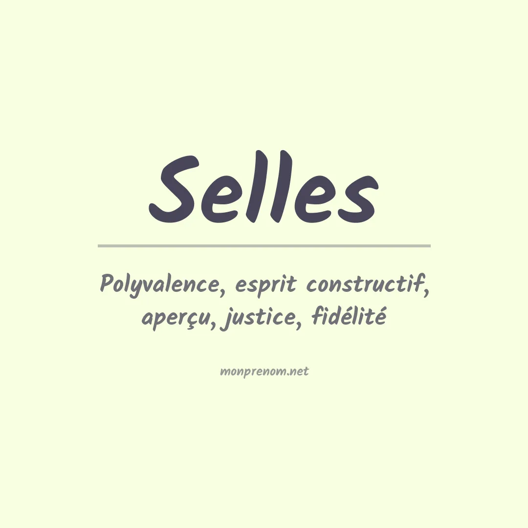 Signification du prénom Selles