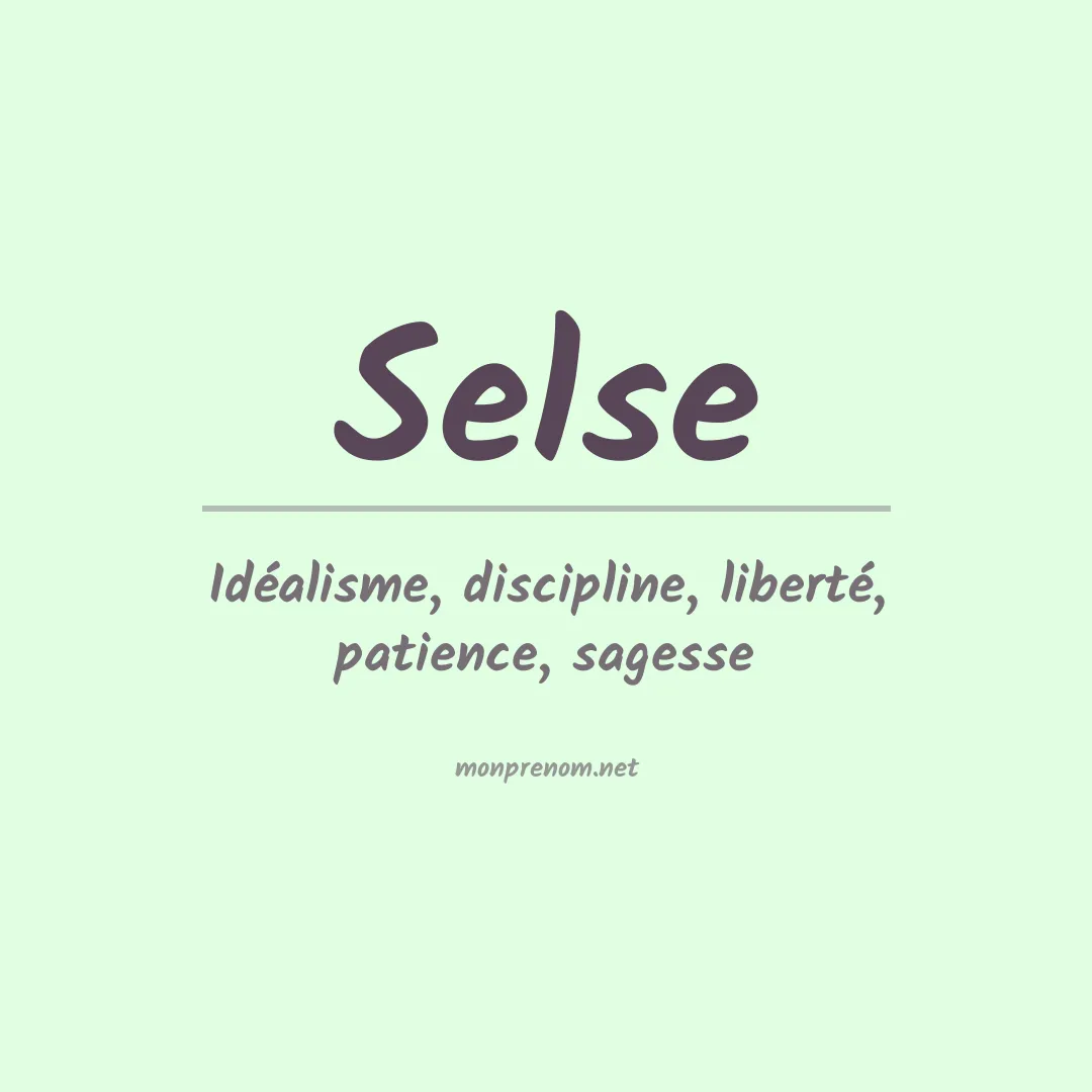 Signification du prénom Selse