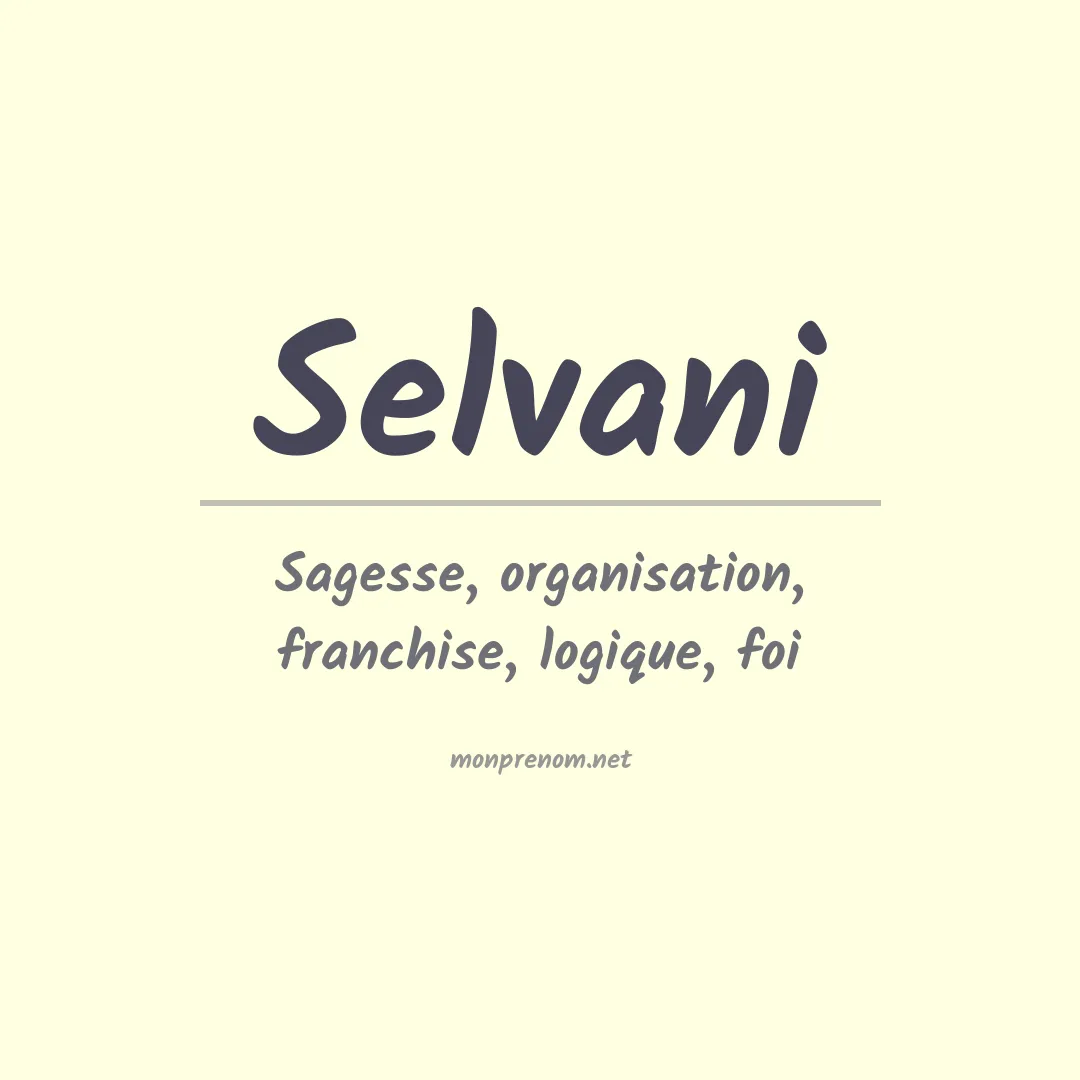 Prénom Selvani