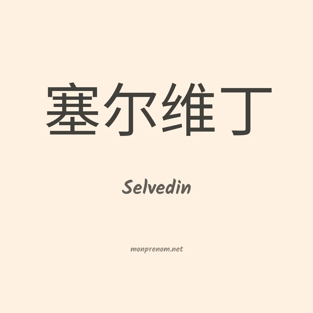 Selvedin en chinois
