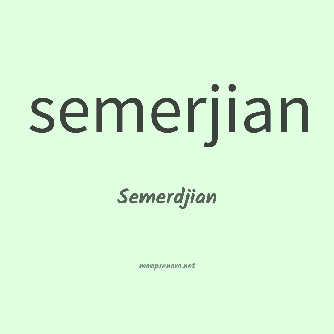 Semerdjian en chinois