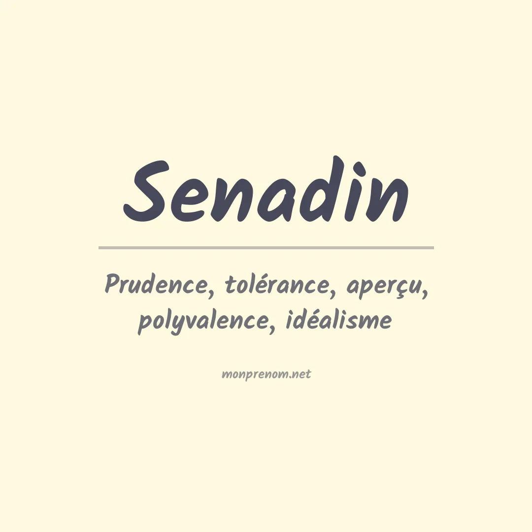 Signification du prénom Senadin