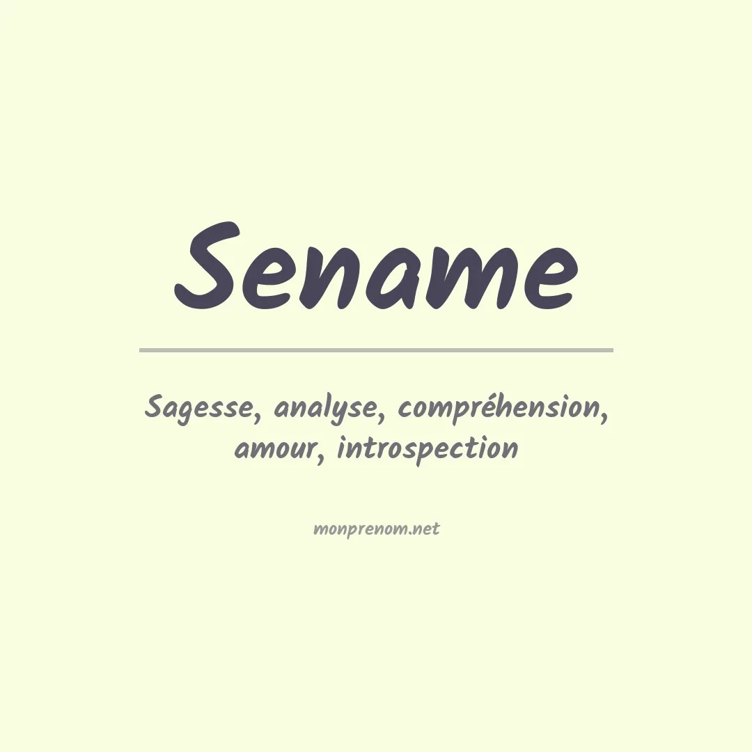 Signification du prénom Sename