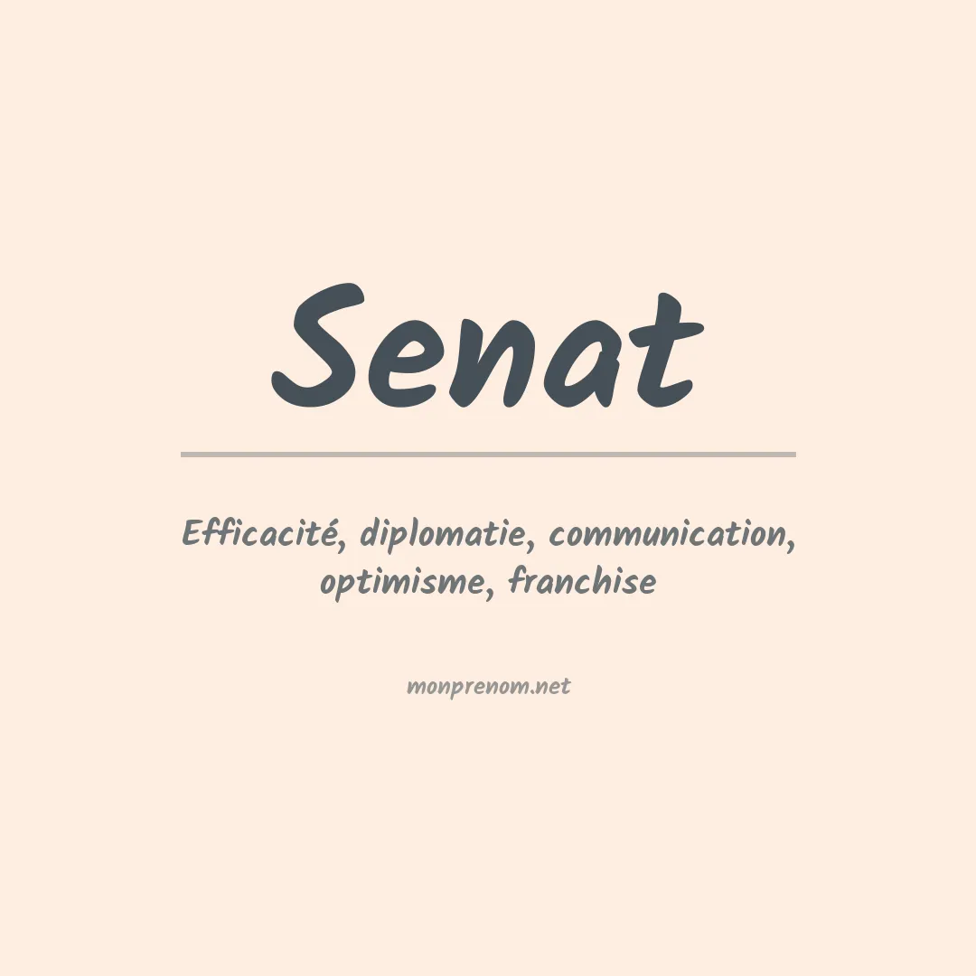 Signification du prénom Senat
