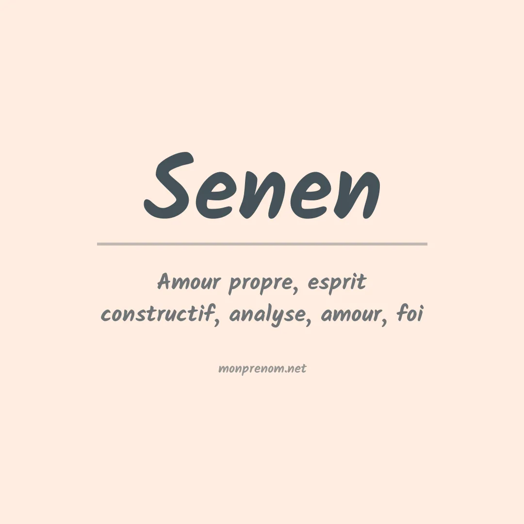 Signification du prénom Senen