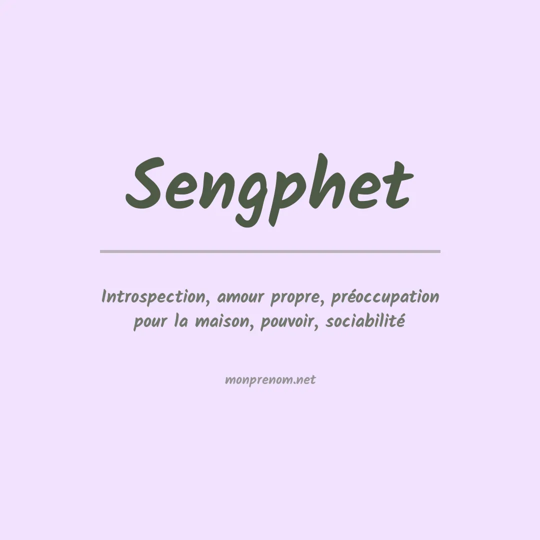 Signification du prénom Sengphet