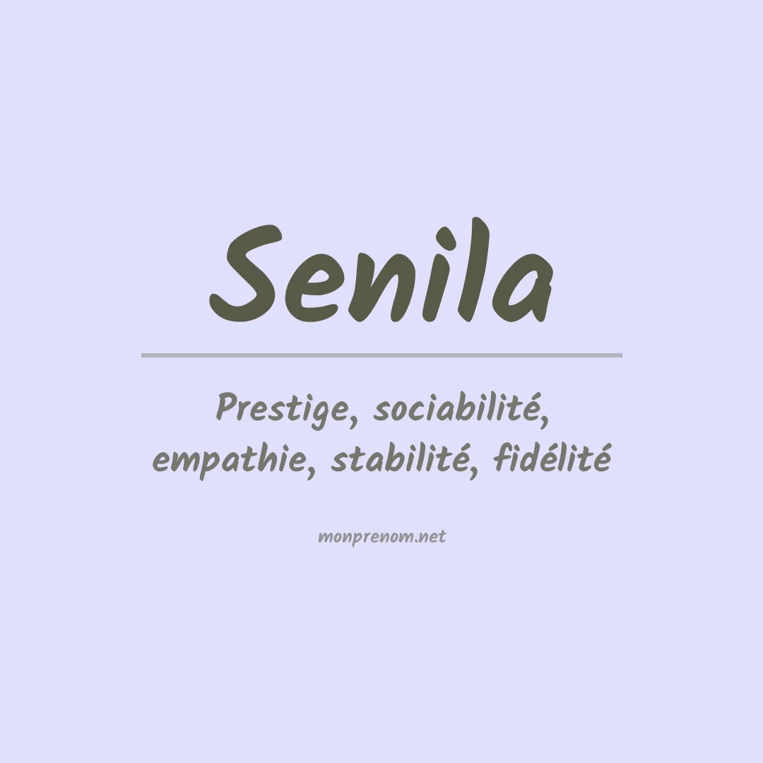Prénom Senila