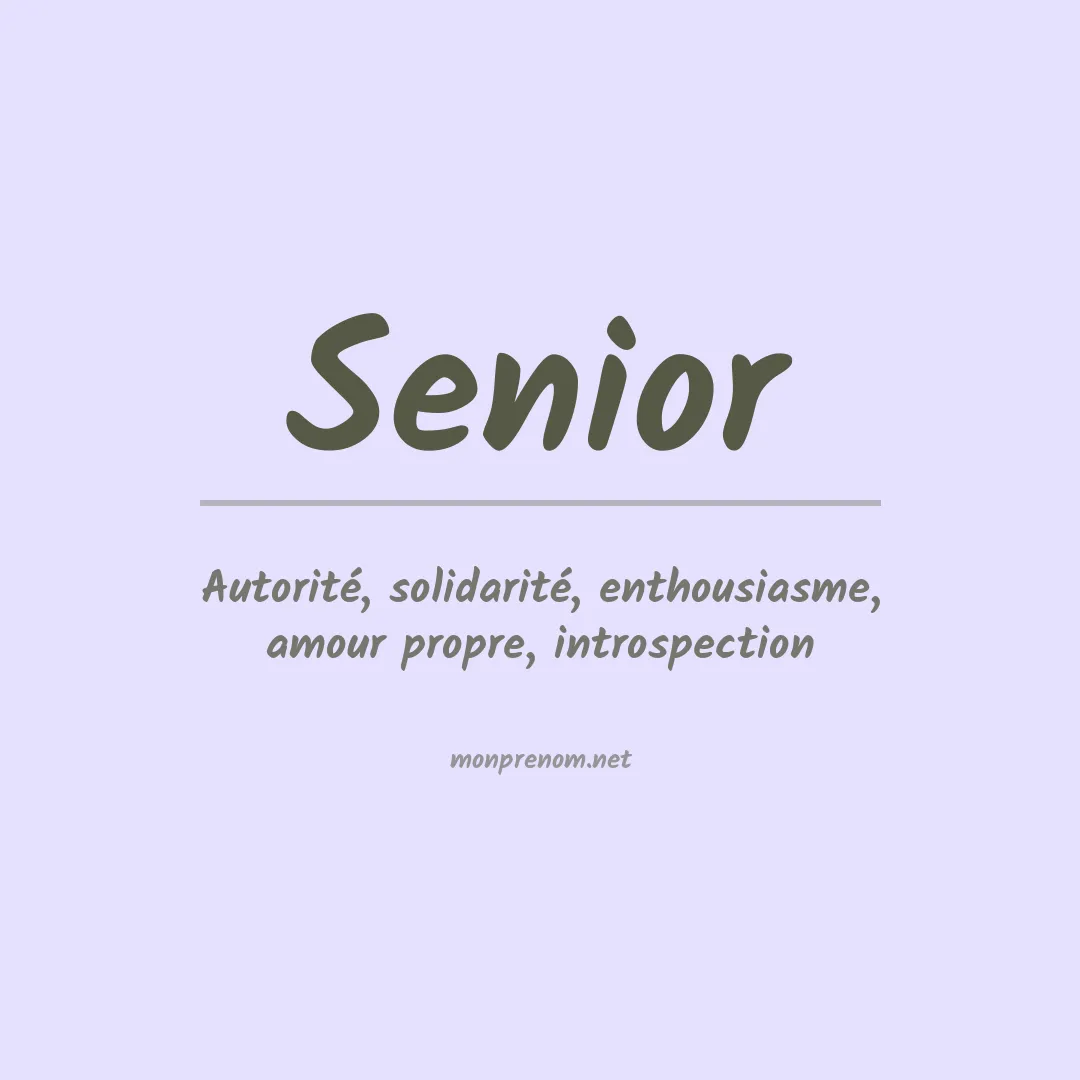 Prénom Senior