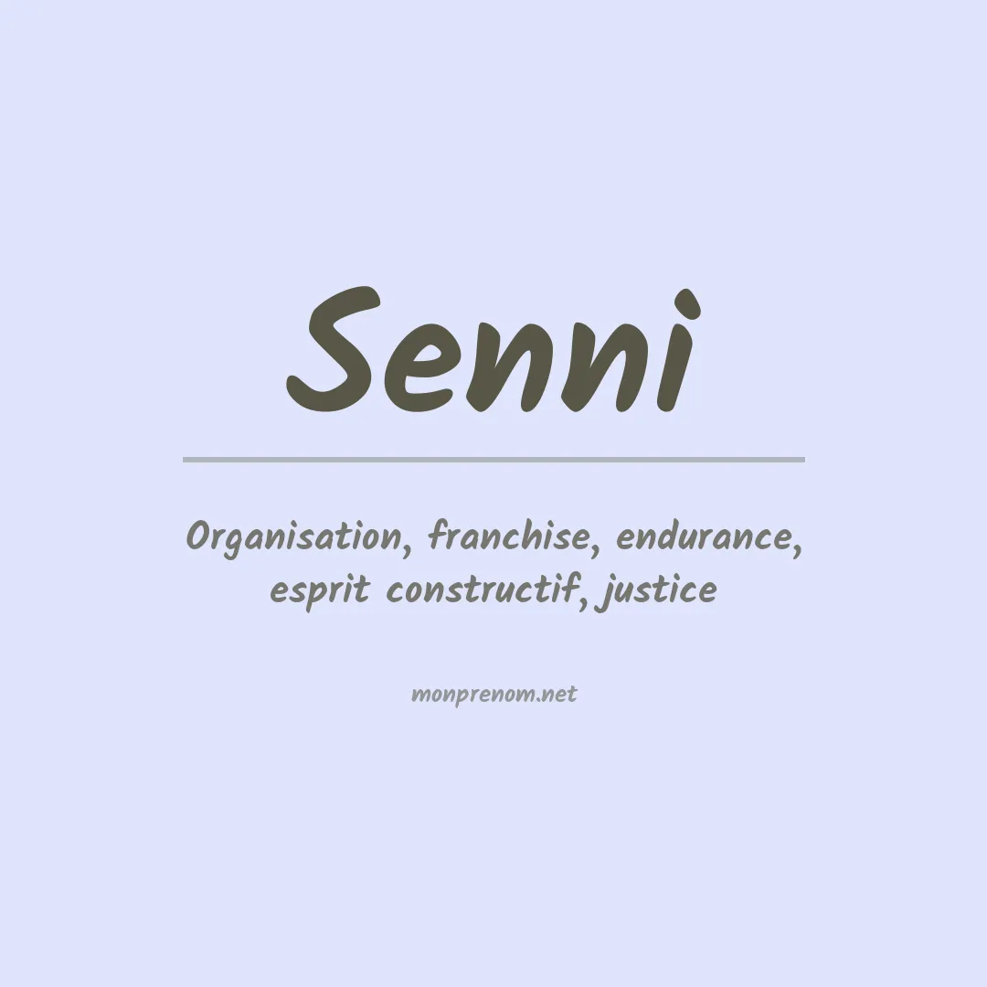 Signification du prénom Senni