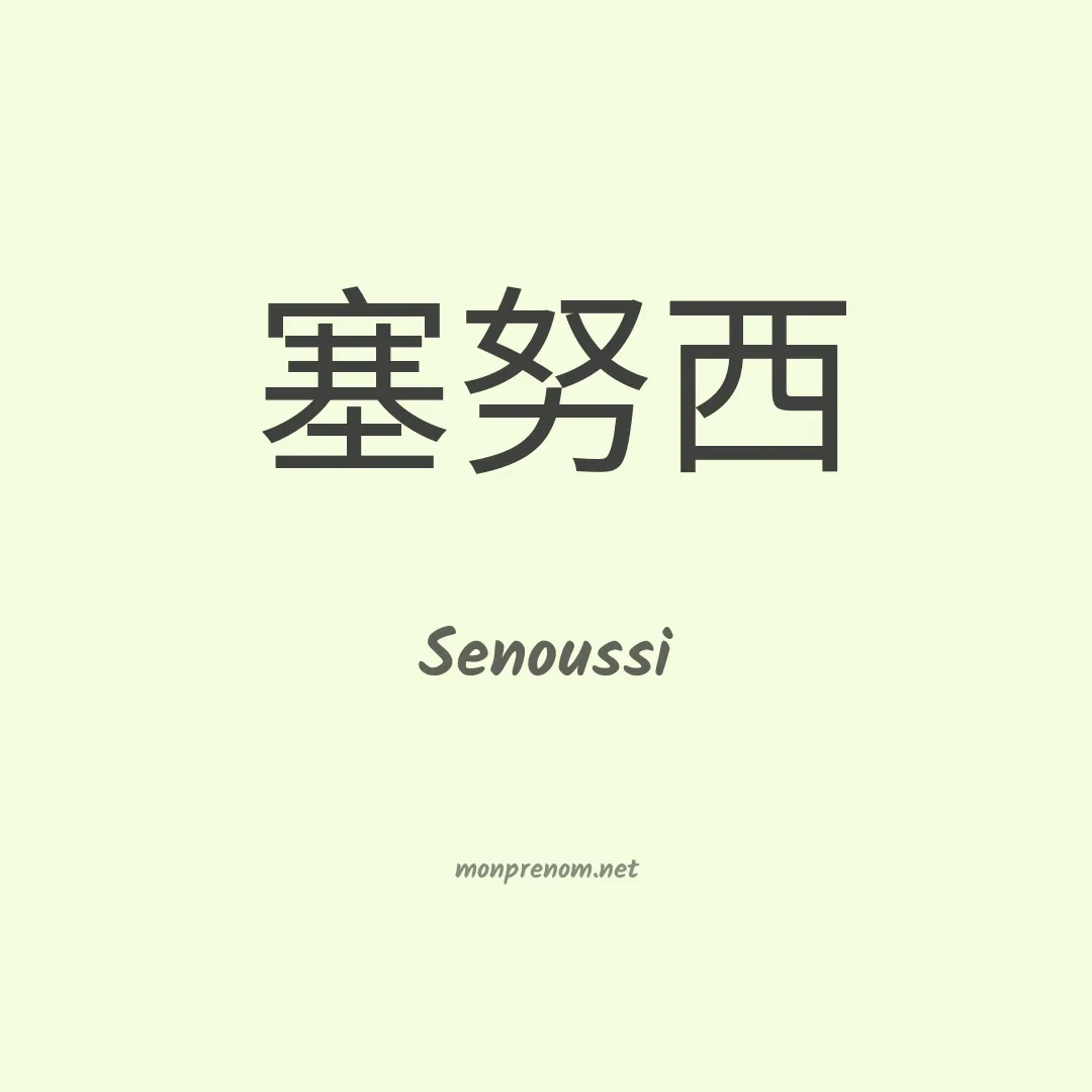 Senoussi en chinois