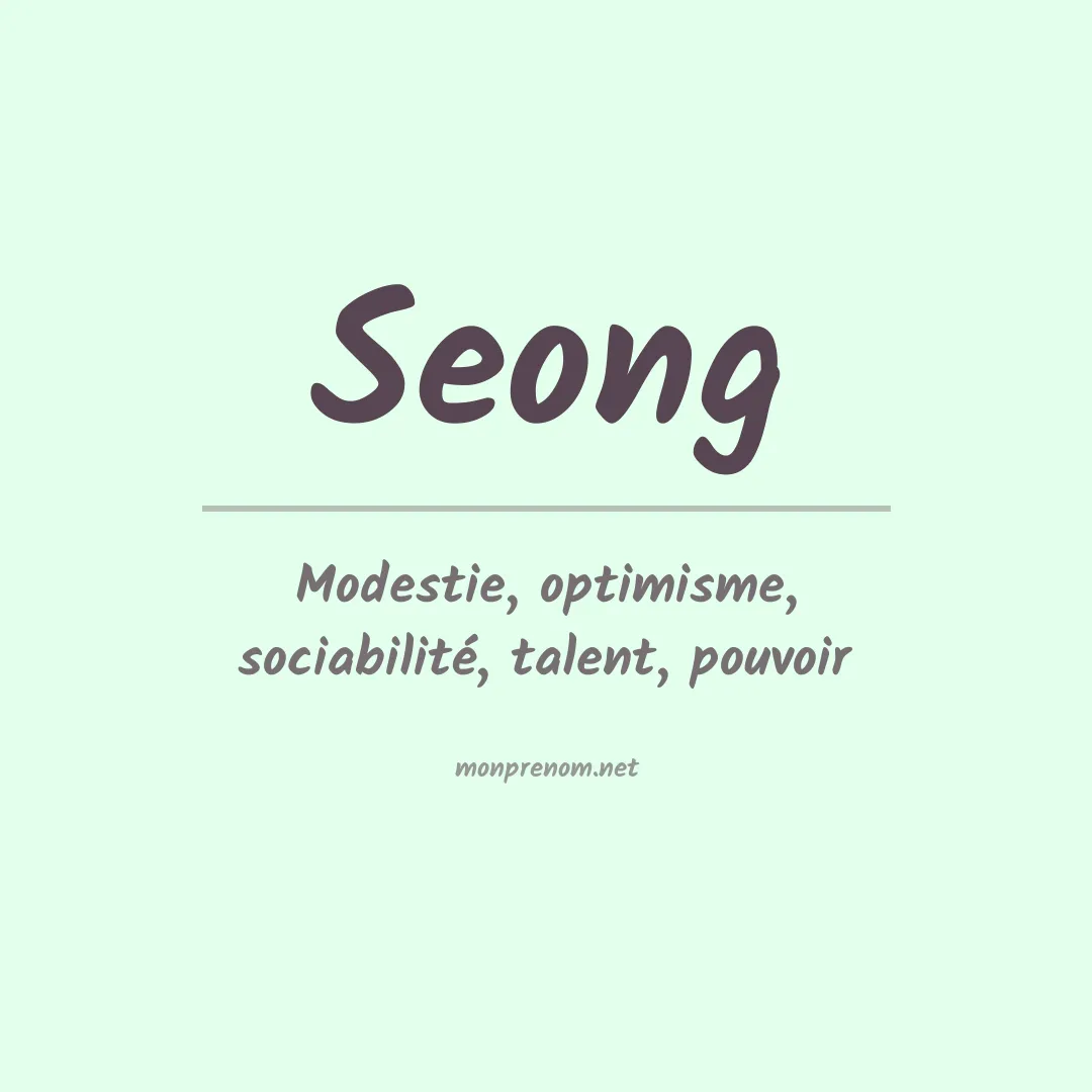 Signification du prénom Seong
