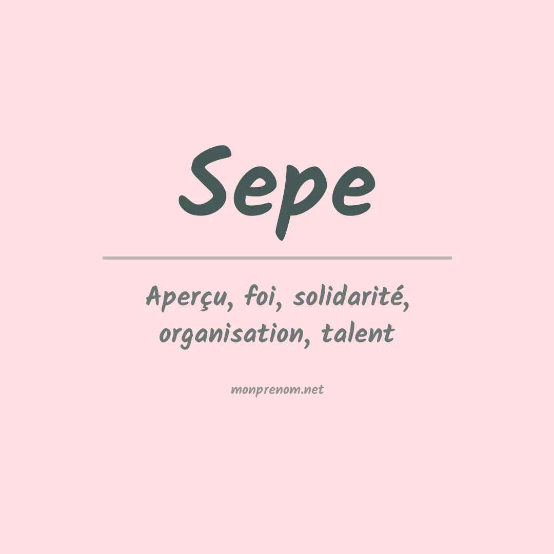Prénom Sepe