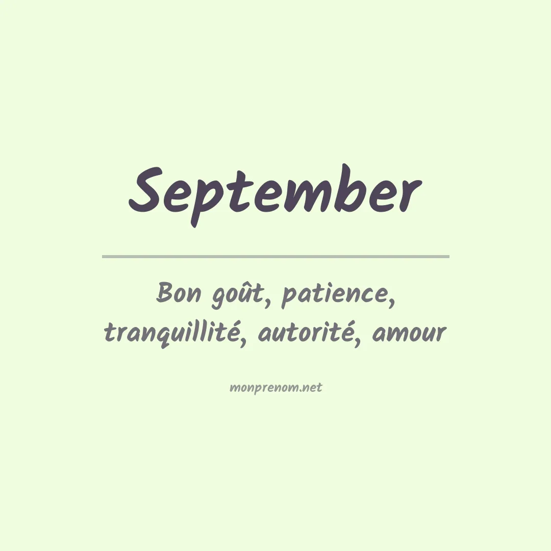 Signification du prénom September