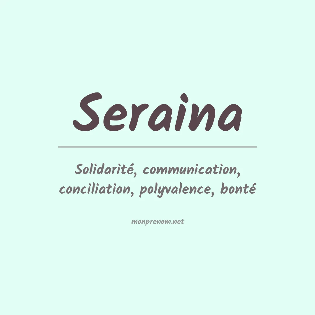 Signification du prénom Seraina