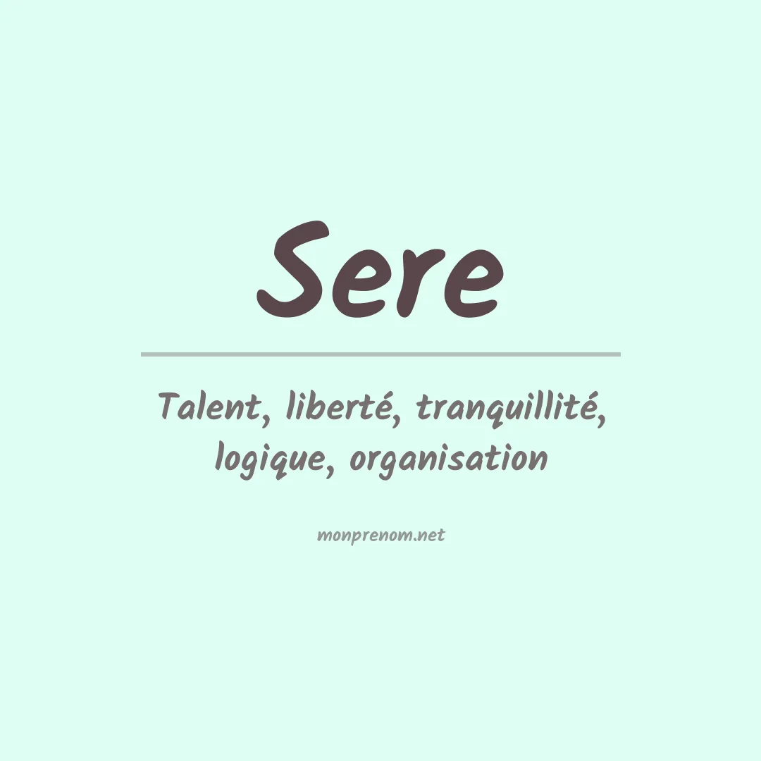 Signification du prénom Sere