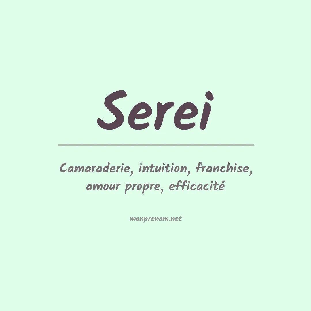 Signification du prénom Serei