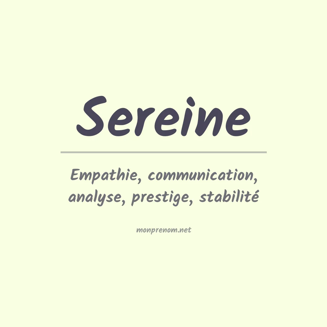 Signification du prénom Sereine