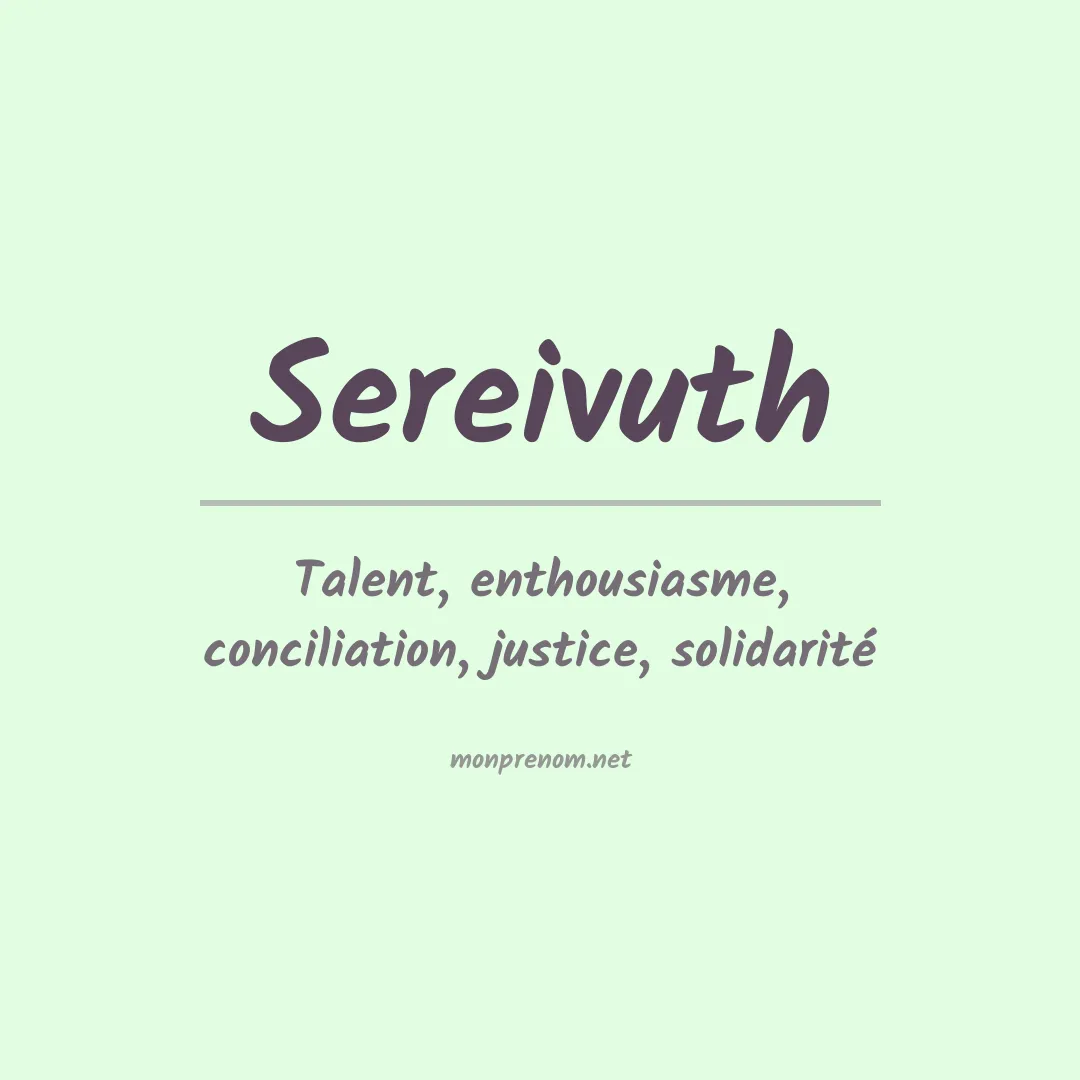 Signification du prénom Sereivuth