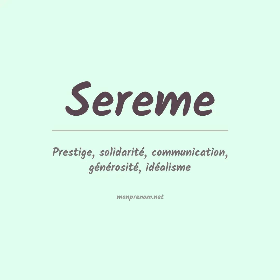 Signification du prénom Sereme