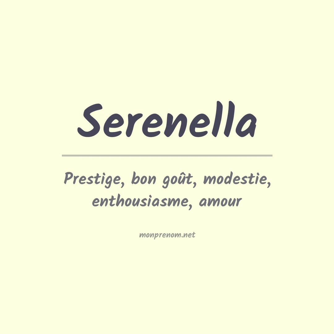 Signification du prénom Serenella