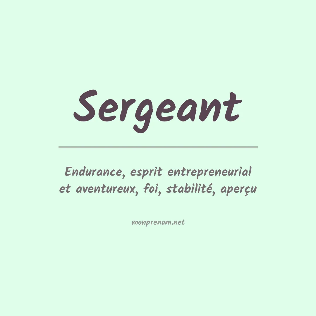 Prénom Sergeant