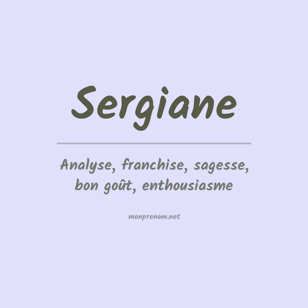 Prénom Sergiane